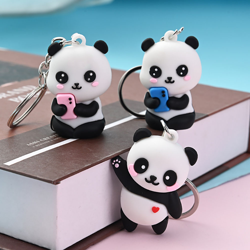 Women'S Accessories Gift Ideas - Uroczy breloczek z pandami w stylu