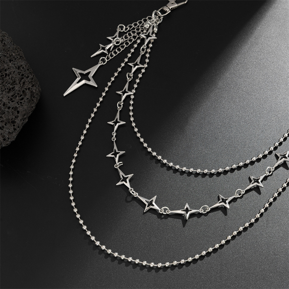 Punkowy Wielowarstwowy Metalow – Women'S Jeans Accessories Chain recenzja i cena
