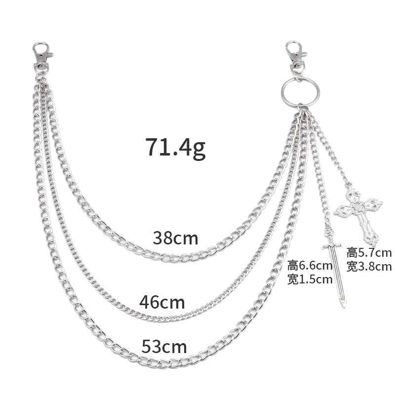 Hip Hop czaszka krzyż spodnie  – Women'S Jeans Accessories Chain recenzja i cena
